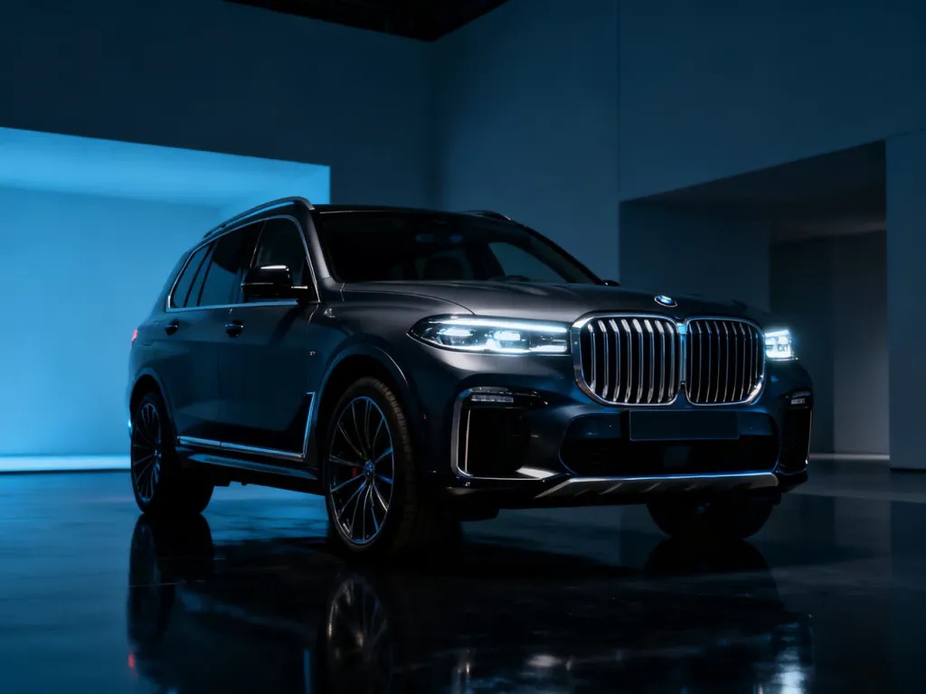 Zbliżenie na nowoczesny przód Lexusa RX w eleganckim, studyjnym oświetleniu, podkreślające luksusowy design SUV-a.