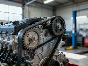 Mechanik w profesjonalnym warsztacie przygotowuje felgę aluminiową do montażu, obok widoczne są opony i narzędzia.