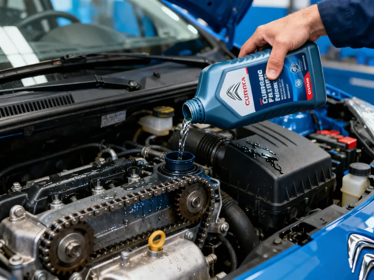 Mechanik wlewa właściwy olej do silnika Citroëna C3