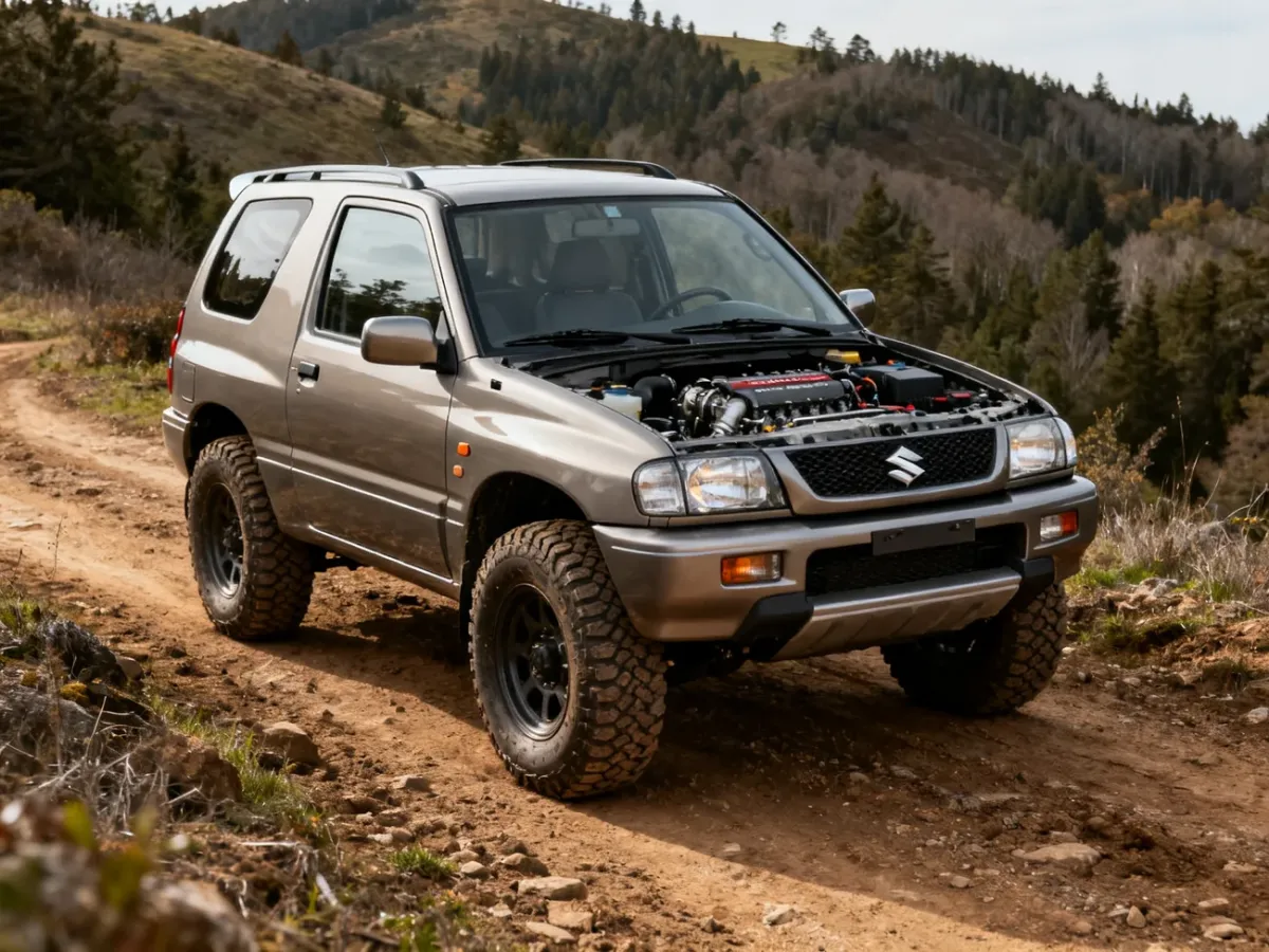 Suzuki Grand Vitara II na terenowej drodze